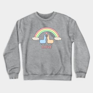 Lama Love Rainbow Cute Crewneck Sweatshirt